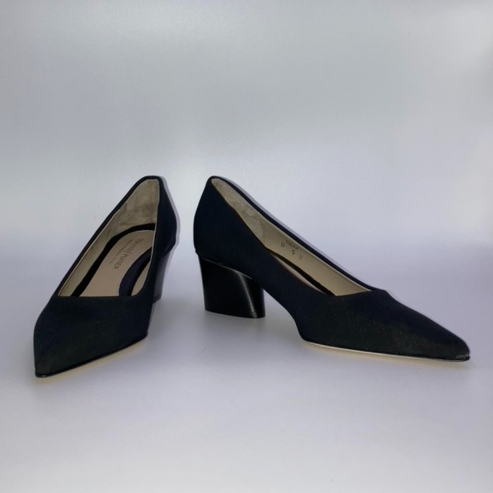 Donald J. Pliner "Gem-D" Sleek Black Crepe Elastic